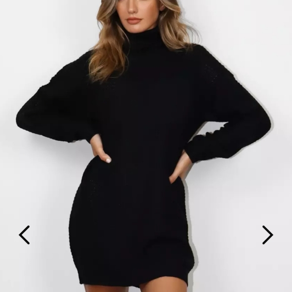Missguided Petite Roll Neck Knit Jumper Dress 6/8 - Picture 2 of 12